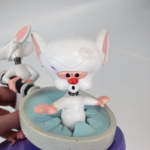 VTG Warner Bros 1998 Pinky & The Brain Double Nodder Resin Figurines Bobble Head - Picture 11 of 11